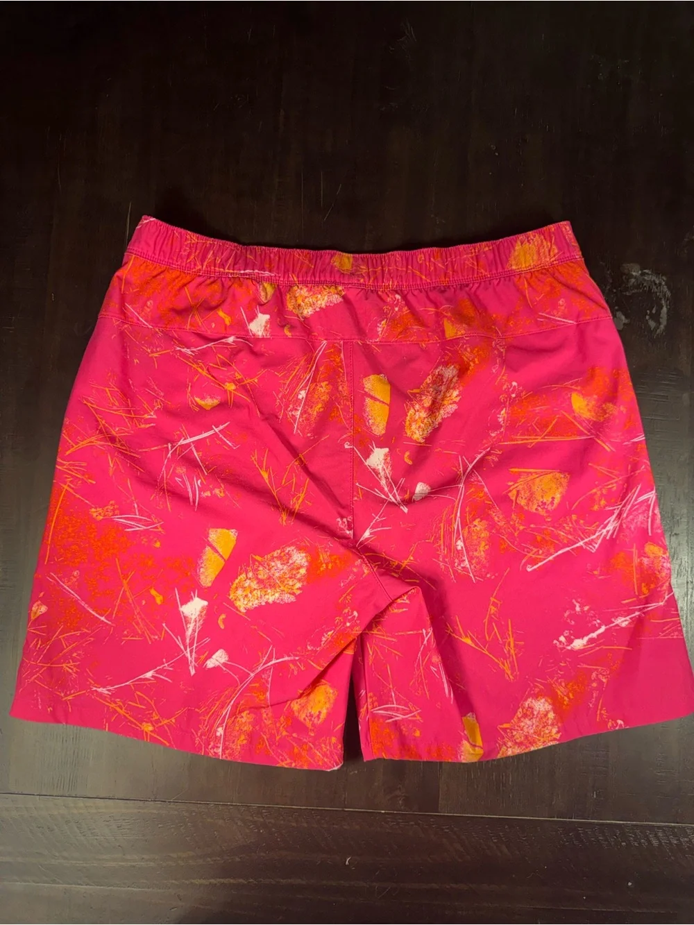 The North Face Hot Pink & Orange Printed Board Shorts